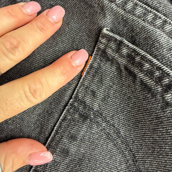 Vintage 90s Levi's 560 Black Jeans 40x30 Orange Tab Loose Fit Tapered Leg - Picture 11 of 12